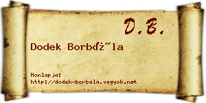Dodek Borbála névjegykártya